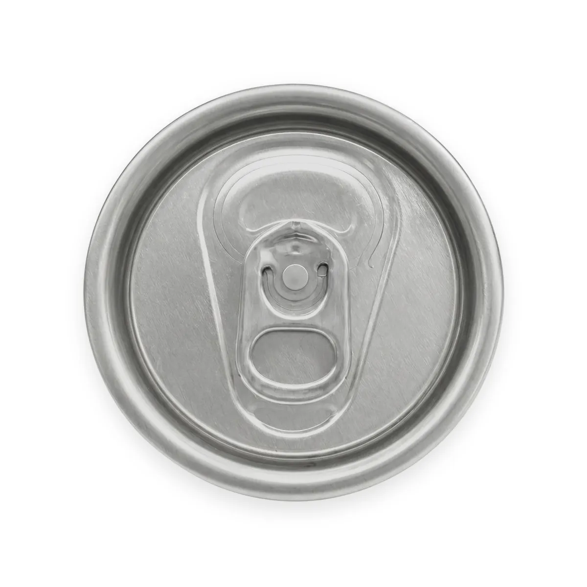 Aluminium lid with a pull tab, seen from above