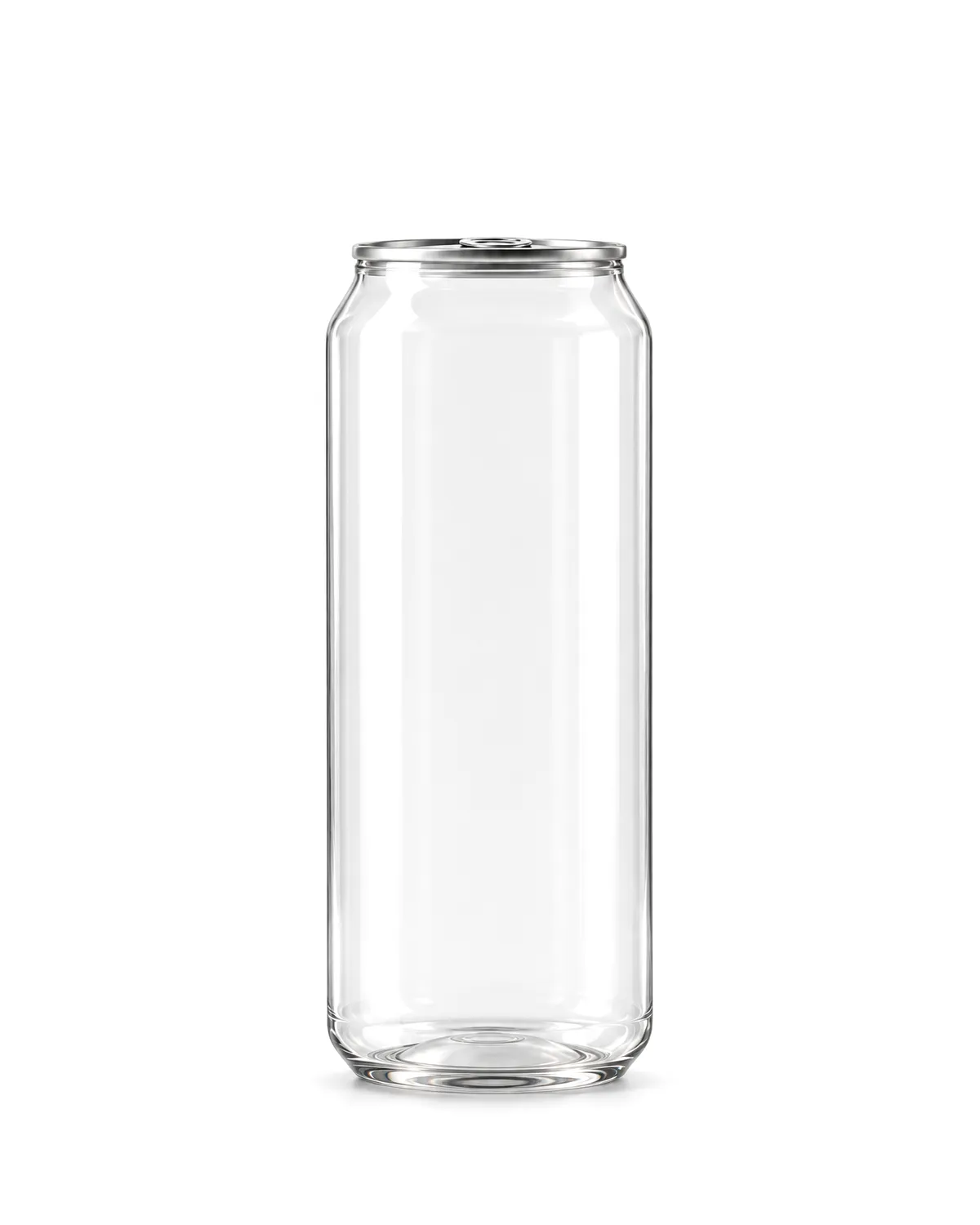 Clear PET can 500 ml with an aluminium Easy Open lid, tall shape